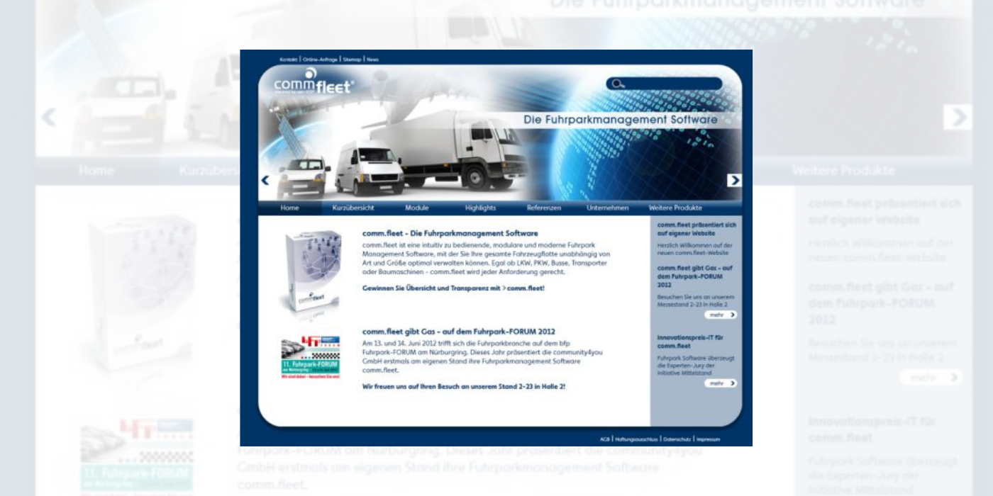 Fuhrpark Software comm.fleet erhält eigenen Internetauftritt